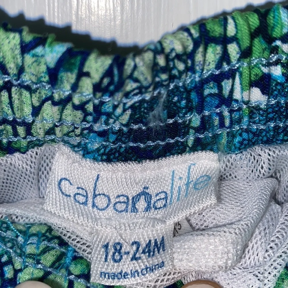 NWT Cabana Life | Swim Trunks Blue Green Baby Boys Size 18-24m
